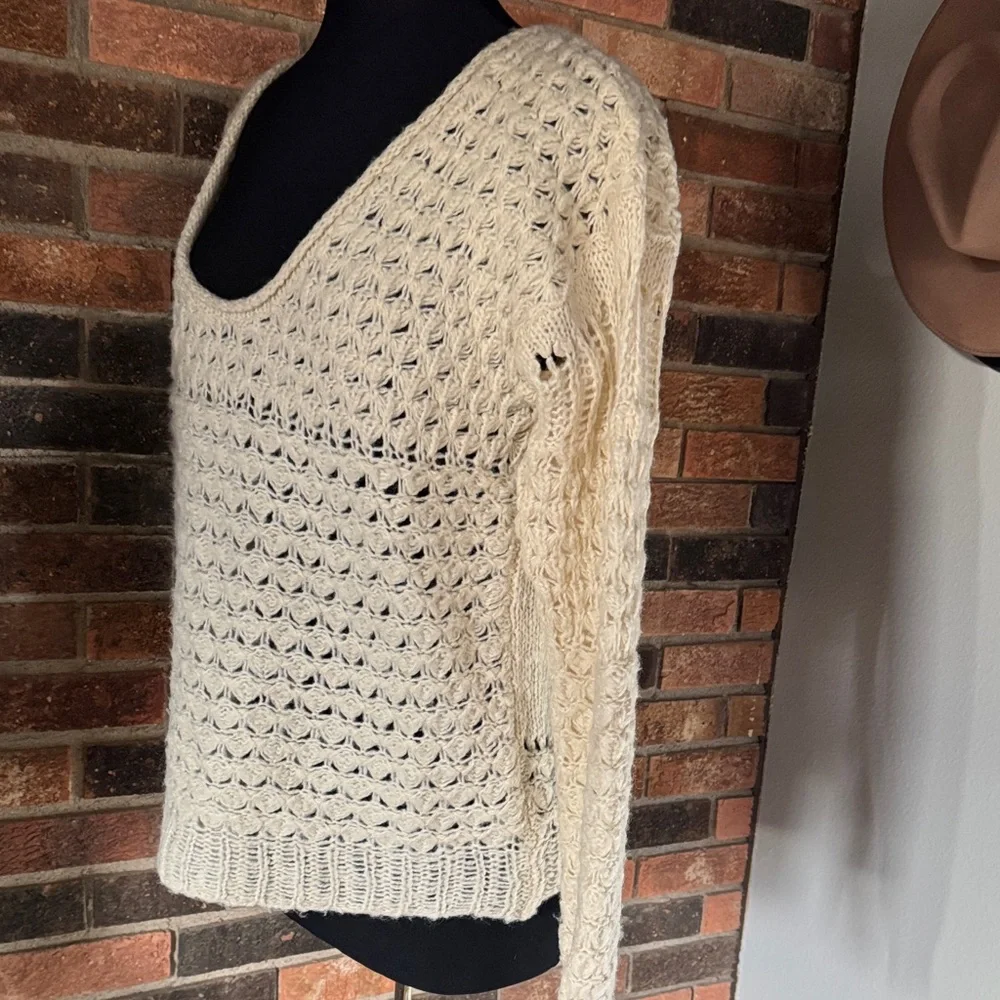 Free People‎ Ivory Crochet Sweater